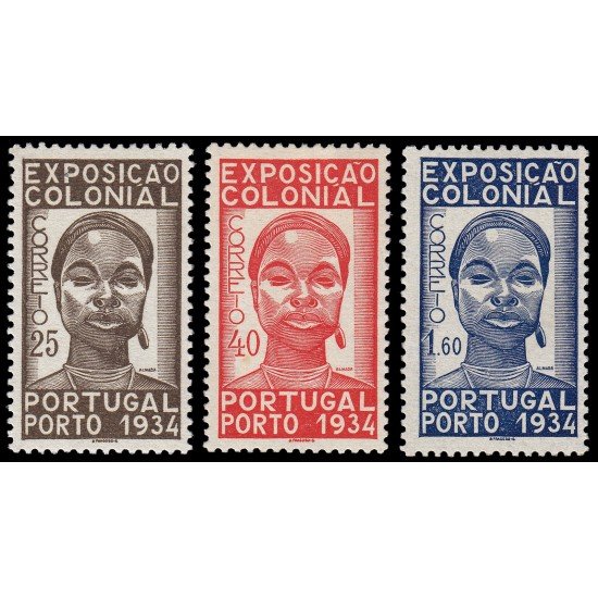 Portugal 572/74 1934 Primera Exposición Colonial Portuguesa MNH Portugal 572/74 1934 Primera Exposición Colonial Portuguesa MNH