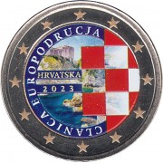 Croacia 2023 2 € euros conmemorativos Color Introducción del Euro en Croacia