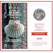 España Spain 2021 Cartera Oficial Moneda 30 euros € Plata Color  Xacobeo 21 - 22