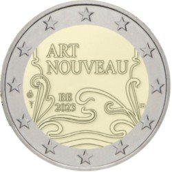 Bélgica 2023 2 € euros conmemorativos Art Nouveau Bélgica 2023 2 € euros conmemorativos Art Nouveau
