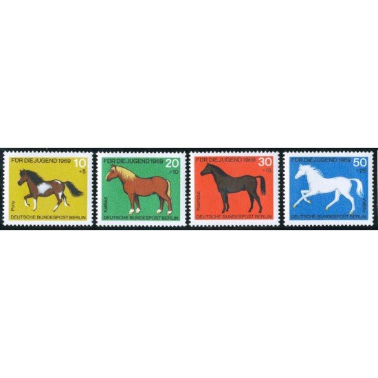 FAU1/S  Alemania Berlín  Germany  Nº 301/04   1969  Por la juventud-caballos-Lujo