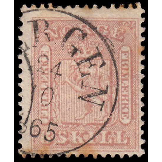 Noruega 9 1863 Escudo de Armas Usado Noruega 9 1863 Escudo de Armas Usado