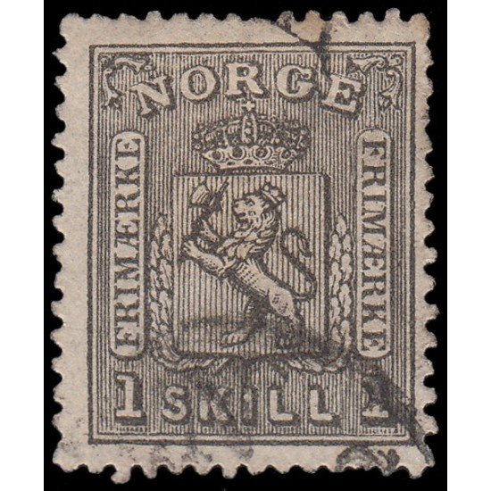 Noruega 11 1863 Escudo de Armas Usado Noruega 11 1863 Escudo de Armas Usado