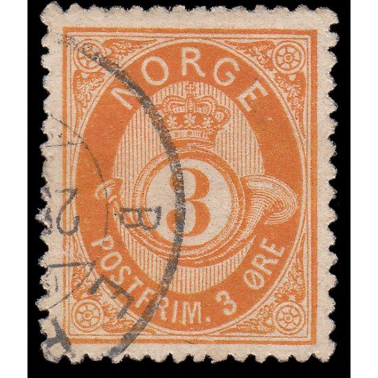 Noruega 23 1877 Cornetas de Correos Usado