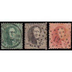 Bélgica 13/14+16A 1863 Rey Leopoldo I Medallón con perforación Usados
