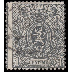 Bélgica 22 1866 Escudo Pequeño león imperforado Usado Bélgica 22 1866 Escudo Pequeño león imperforado Usado