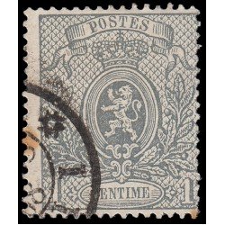 Bélgica 22 1866 Escudo Pequeño león imperforado Usado Bélgica 22 1866 Escudo Pequeño león imperforado Usado