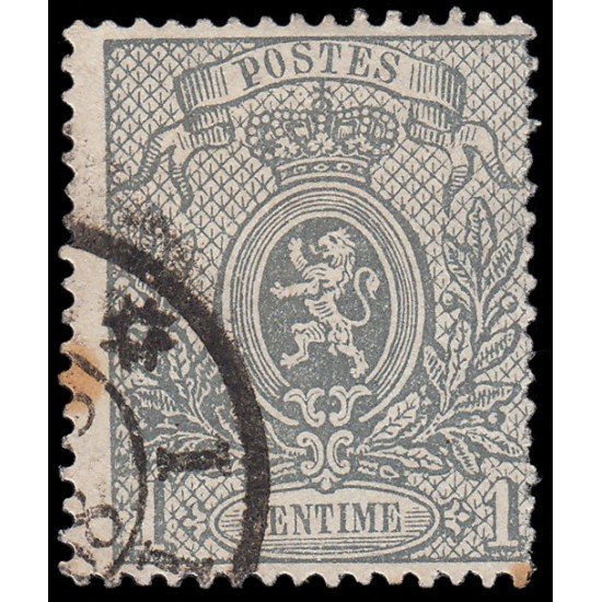 Bélgica 22 1866 Escudo Pequeño león imperforado Usado Bélgica 22 1866 Escudo Pequeño león imperforado Usado