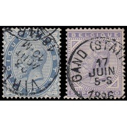 Bélgica 40/41 1883 Rey Leopoldo II Usados Bélgica 40/41 1883 Rey Leopoldo II Usados