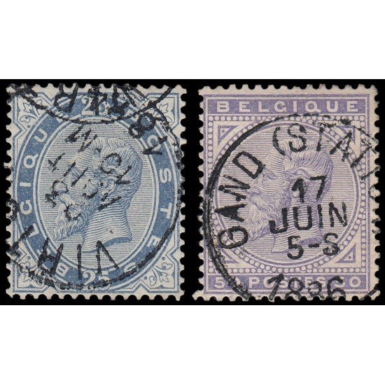Bélgica 40/41 1883 Rey Leopoldo II Usados Bélgica 40/41 1883 Rey Leopoldo II Usados