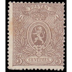 Bélgica 25 1867 Escudo León pequeño perforado MH