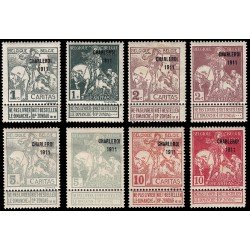 Bélgica 100/07 1911 San Martín dividiendo su manto sobreimpreso Charleroi 1911 MH Bélgica 100/07 1911 San Martín dividiendo su manto sobreimpreso Charleroi 1911 MH
