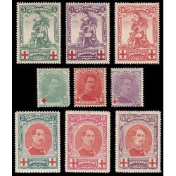 Bélgica 126/34 1914-15 Rey Alberto I Cruz roja MH
