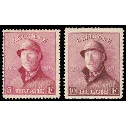 Bélgica 177/78 1919 Albert I Rey con casco MH