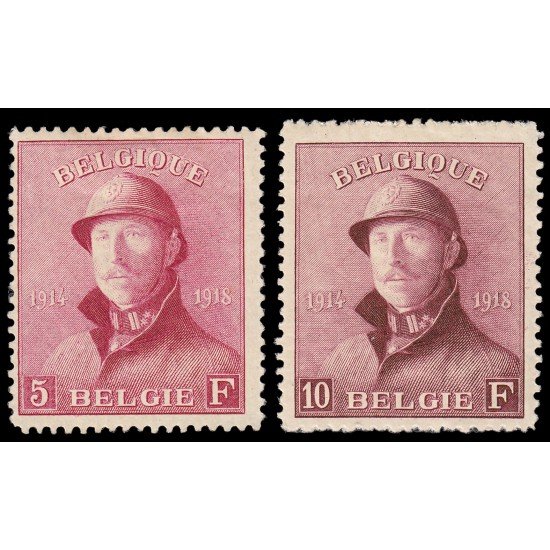 Bélgica 177/78 1919 Albert I Rey con casco MH Bélgica 177/78 1919 Albert I Rey con casco MH