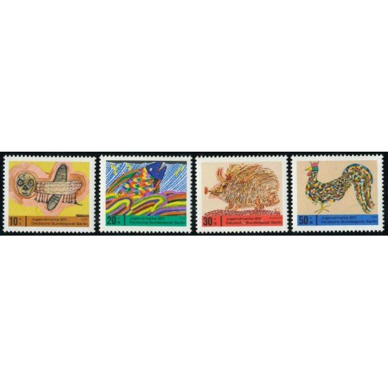 FAU1/S  Alemania Berlín  Nº 356/59  1971 Sorteo por la juventud-dibujos de niños-Lujo