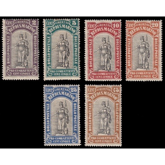 San Marino 62/67 1923 Dioses Estatuas MH San Marino 62/67 1923 Dioses Estatuas MH