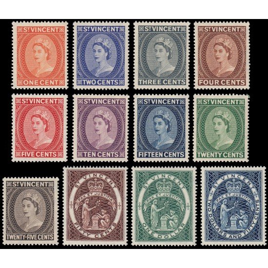San Vicente Saint Vincent 170/81 1955 Reina Isabel II MNH San Vicente Saint Vincent 170/81 1955 Reina Isabel II MNH