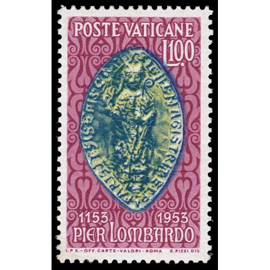 Vaticano 191 1953 Centenario muerte Pier Lombardo MH Vaticano 191 1953 Centenario muerte Pier Lombardo MH