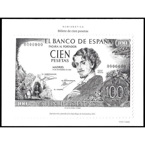 España Spain Grabado 2023 Billete de cien pesetas España Spain Grabado 2023 Billete de cien pesetas