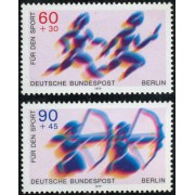 DEP7/S Alemania Berlín  Nº 550/51  1979  DEUTSCHE Sorteo por el deporte-relevos/tiro con arco-Lujo