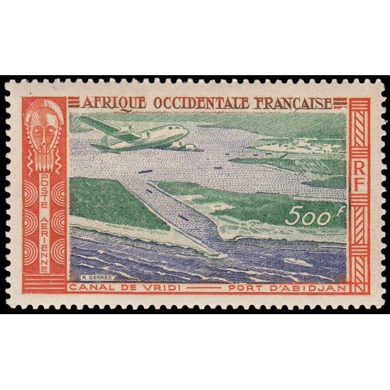 Africa Occidental Francesa A 16 1951 Canal de Vridi, Abiyán MNH Africa Occidental Francesa A 16 1951 Canal de Vridi, Abiyán MNH