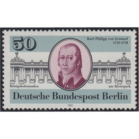 Alemania Berlín 600 1981 250 Aniversario del nacimiento del arquitecto Karl Philipp von Gontard MNH