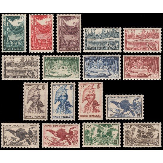 Guayana Francesa 201/17 1947 Fauna Motivos locales MNH Guayana Francesa 201/17 1947 Fauna Motivos locales MNH