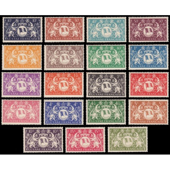 Guayana Francesa 182/00 1945 Escudo y armas MNH