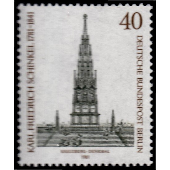 Alemania Berlín 601 1981 200 Aniversario del nacimiento del arquitecto  Karl Friedrich Schinkel MNH