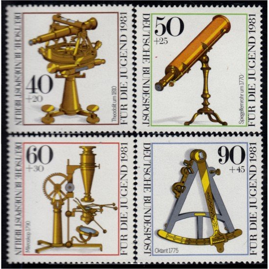 Alemania Berlín 602/05 1981 Sorteo por la juventud instrumentos de óptica MNH