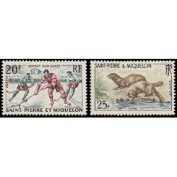 San Pedro y Miguelón Saint Pierre et Miquelon 360/61 1959 Deportes Fauna MNH San Pedro y Miguelón Saint Pierre et Miquelon 360/61 1959 Deportes Fauna MNH