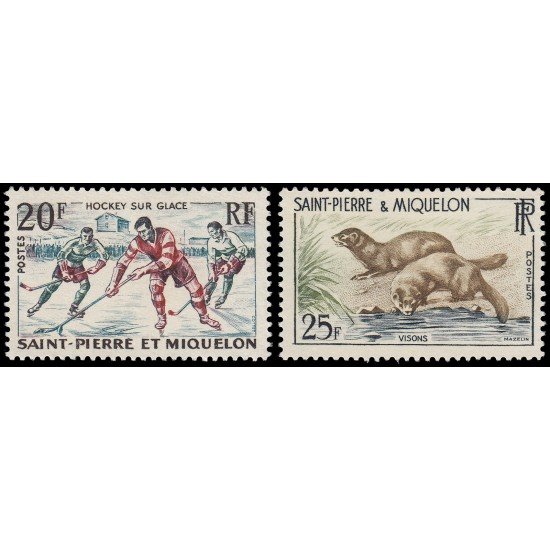 San Pedro y Miguelón Saint Pierre et Miquelon 360/61 1959 Deportes Fauna MNH San Pedro y Miguelón Saint Pierre et Miquelon 360/61 1959 Deportes Fauna MNH
