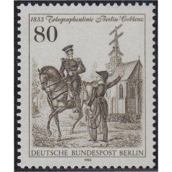 Alemania Berlín 654 1983 150º Aniversario 1ª línea telégrafo Berlín - Coblence MNH Alemania Berlín 654 1983 150º Aniversario 1ª línea telégrafo Berlín - Coblence MNH