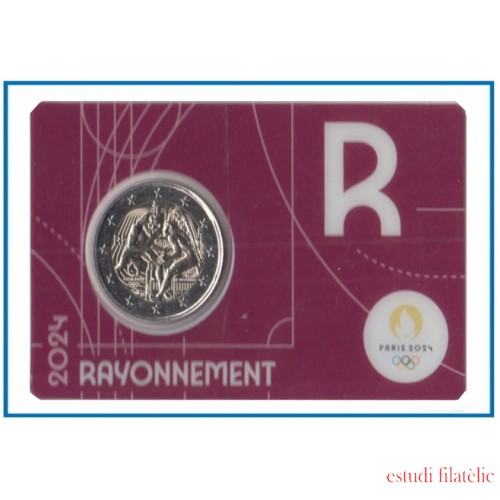 Francia France 2024 Cartera Oficial Coin Card 2€ euros conm. 4a París 2024