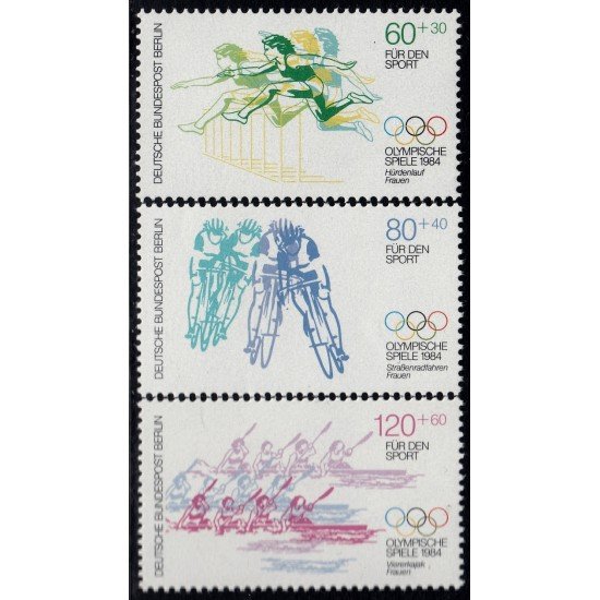 Alemania Berlín 677/79 1984 Sorteo por el deporte Disciplinas deportivas MNH