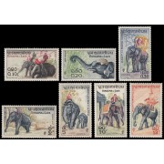 Laos 44/50 1958 Elefante asiático MNH Laos 44/50 1958 Elefante asiático MNH