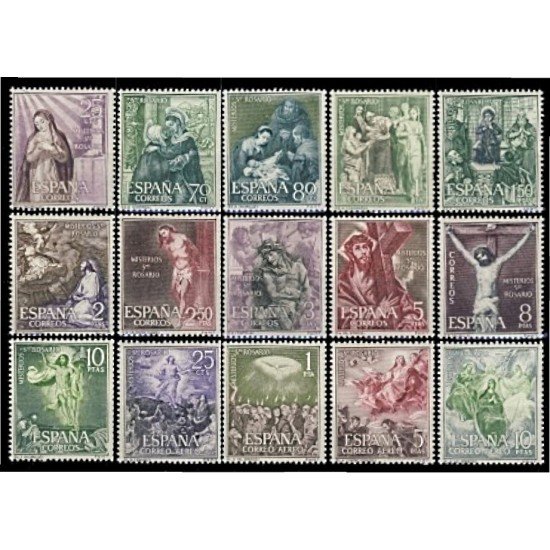 España Spain 1463/77 1962 Misterios del Santo Rosario MNH España Spain 1463/77 1962 Misterios del Santo Rosario MNH