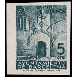 Barcelona 20 1938 Puerta Gótica del Ayuntamiento Sin dentar Sin goma Barcelona 20 1938 Puerta Gótica del Ayuntamiento Sin dentar Sin goma