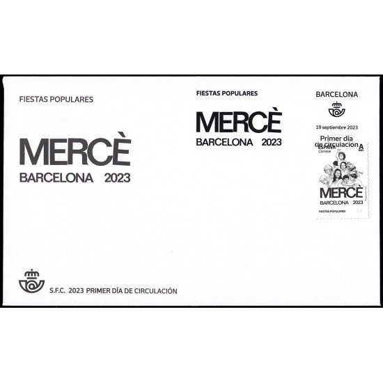 España Spain 5687 2023 Fiestas populares Mercè Barcelona SPD Sobre Primer Día Tarifa A