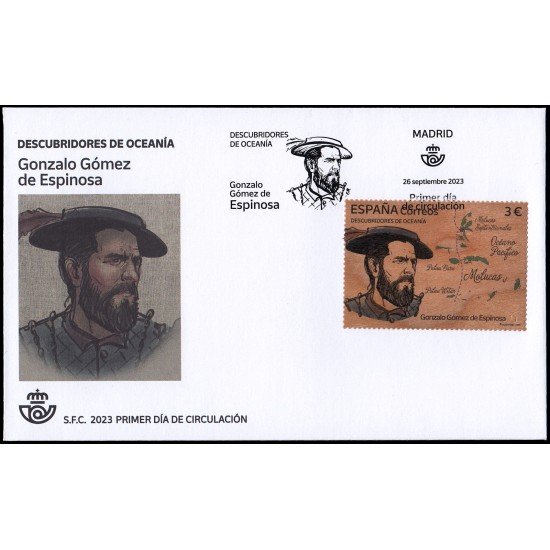 España Spain 5691 2023 Descubridores de Oceanía Gonzalo Gómez de Espinosa SPD Sobre primer día España Spain 5691 2023 Descubridores de Oceanía Gonzalo Gómez de Espinosa SPD Sobre primer día