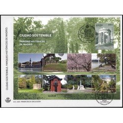España Spain 5696 2023 Ciudad sostenible Parques históricos de Madrid SPD Sobre Primer Día España Spain 5696 2023 Ciudad sostenible Parques históricos de Madrid SPD Sobre Primer Día