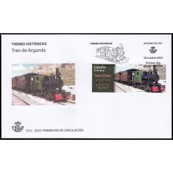 España Spain 5702 2023 Trenes históricos Tren de Arganda SPD Sobre Primer Día España Spain 5702 2023 Trenes históricos Tren de Arganda SPD Sobre Primer Día