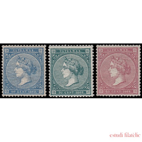 Antillas Antilles 13/15 1868 Isabel II MNH/MH