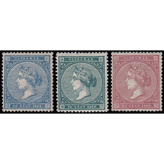 Antillas Antilles 13/15 1868 Isabel II MNH/MH