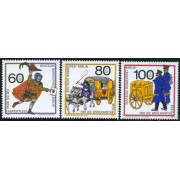 TRA2/S  Alemania Berlín DDR  Nº 813/15  1989  Sorteo benéfico-história del correo-Lujo