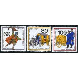 TRA2/S Alemania Berlín DDR Nº 813/15 1989 Sorteo benéfico-história del correo-Lujo TRA2/S Alemania Berlín DDR Nº 813/15 1989 Sorteo benéfico-história del correo-Lujo