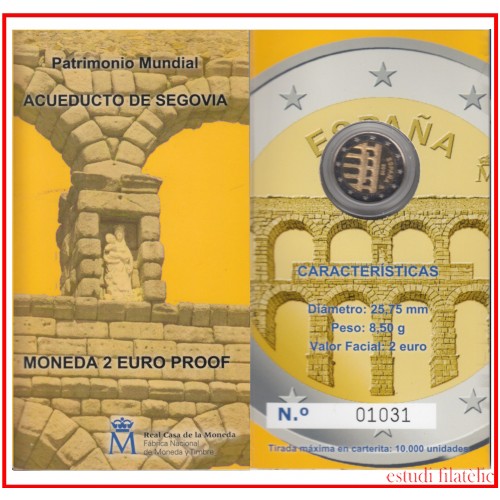 España Spain 2016 Cartera Oficial Moneda 2€ euros conm.Proof  Acueducto Segovia 