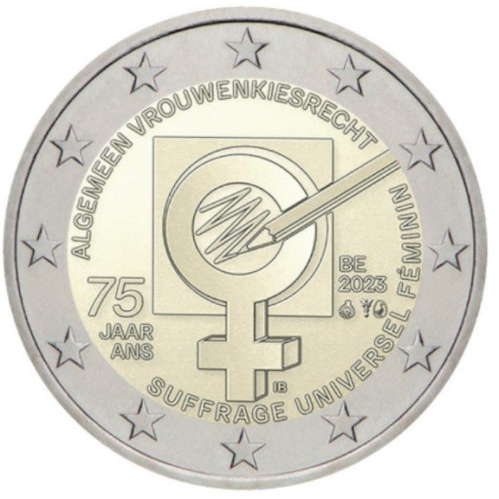 Bélgica 2023 2 € euros conmemorativos Sufragio Femenino Bélgica 2023 2 € euros conmemorativos Sufragio Femenino