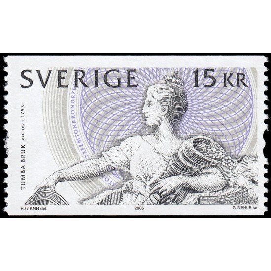 Suecia Sweden 2464 2005 250 aniv. impresión de valores fiduciarios Tumba Bruk MNH Suecia Sweden 2464 2005 250 aniv. impresión de valores fiduciarios Tumba Bruk MNH